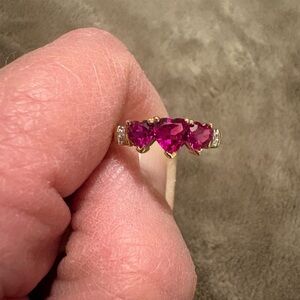 Elegant Gold Ring with Pink Stones